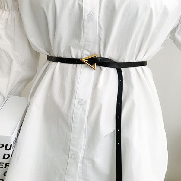 new women leather small knot thin belt metal round triangle buckle waist belts designer ladies dress decorative waistband, Black;brown
new women leather small knot thin belt metal round triangle buckle waist belts designer ladies dress decorative waistband, Black;brown