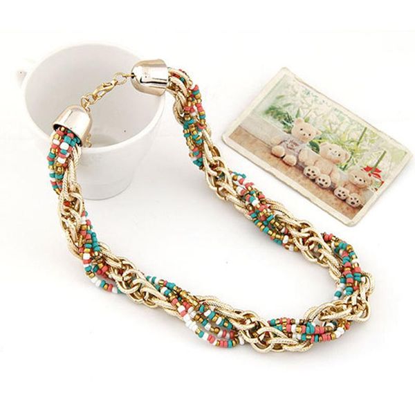 bohemia summer beach wild metal chain mizhu temperament short money chain, Golden;silver
bohemia summer beach wild metal chain mizhu temperament short money chain, Golden;silver