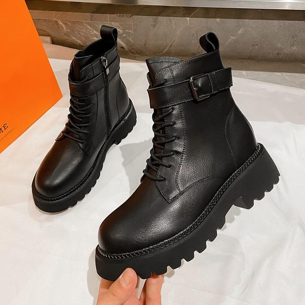 boots laasimi women platform winter motorcycle for women's cow leather buckle shoes woman casual zipper footwear, Black
boots laasimi women platform winter motorcycle for women's cow leather buckle shoes woman casual zipper footwear, Black