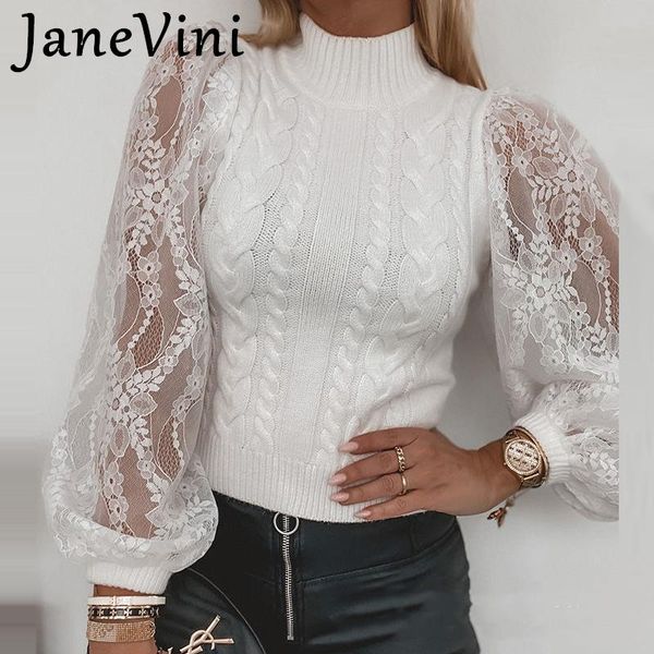 women's sweaters janevini patchwork pullover knitted sweater 2021 spring mock neck lace lantern sleeve female fashion solid slim jumper, White;black
women's sweaters janevini patchwork pullover knitted sweater 2021 spring mock neck lace lantern sleeve female fashion solid slim jumper, White;black