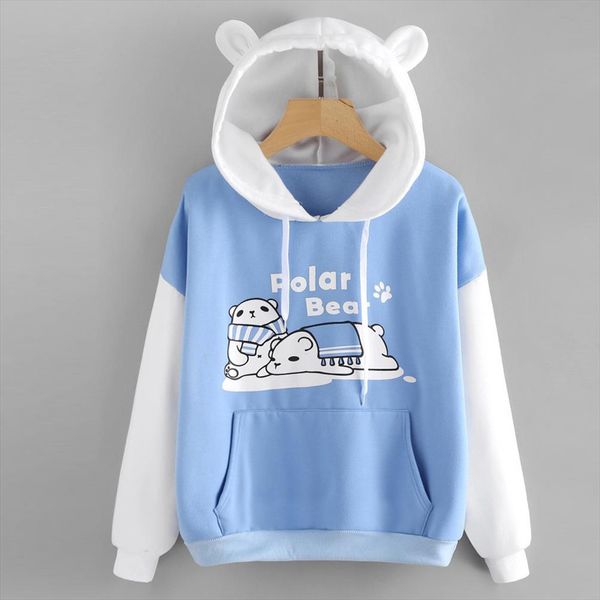 sweatshirt hoodies women 2020 patchwork cat ear long sleeve polar bear cap print kangaroo hooded pullovers autumn spring moletom, Black
sweatshirt hoodies women 2020 patchwork cat ear long sleeve polar bear cap print kangaroo hooded pullovers autumn spring moletom, Black