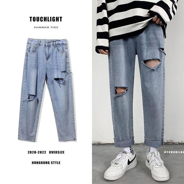 summer ripped jeans men's fashion casual retro straight jeans men streetwear wild hip-hop hole denim trousers mens s-3xl1, Blue
summer ripped jeans men's fashion casual retro straight jeans men streetwear wild hip-hop hole denim trousers mens s-3xl1, Blue