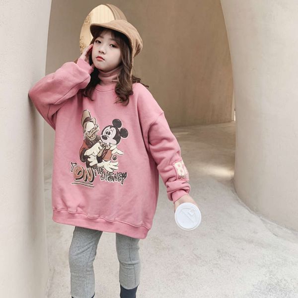 thickened cartoon printed plush sweater girls' korean winter middle and big children's undergarment, Black
thickened cartoon printed plush sweater girls' korean winter middle and big children's undergarment, Black