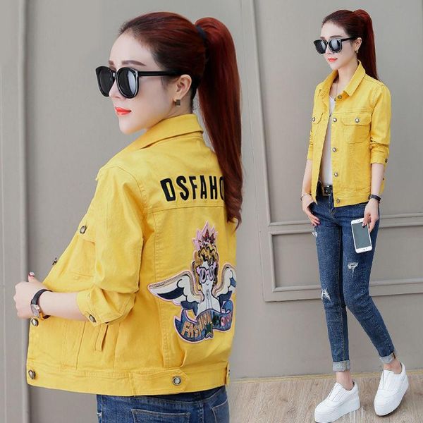 women's jackets denim jacket 2021 spring and autumn coat loose wild casual short female clothing, Black;brown
women's jackets denim jacket 2021 spring and autumn coat loose wild casual short female clothing, Black;brown
