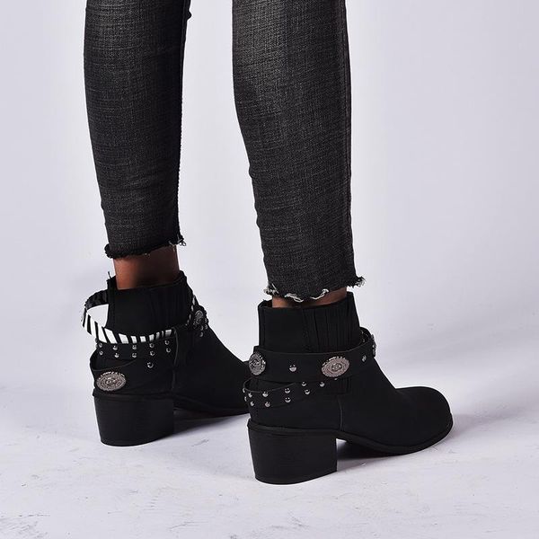 2020 autumn women's boots fashion shallow mouth thick-heel low boots retro round mid-heel casual women's zapatos de mujer, Black
2020 autumn women's boots fashion shallow mouth thick-heel low boots retro round mid-heel casual women's zapatos de mujer, Black
