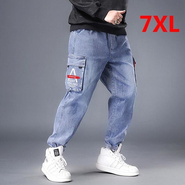 men's jeans big size 7xl baggy men denim pant fashion harajuku skateboard pants elastic waist plus trousers male hx535, Blue
men's jeans big size 7xl baggy men denim pant fashion harajuku skateboard pants elastic waist plus trousers male hx535, Blue