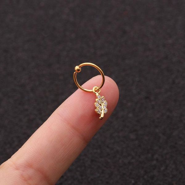 hoop & huggie 1 pcs cute micro pave cz mini leaf charm ear cartilage cuff clip earring trendy gold color steel piercing circle, Golden;silver
hoop & huggie 1 pcs cute micro pave cz mini leaf charm ear cartilage cuff clip earring trendy gold color steel piercing circle, Golden;silver