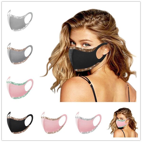 fashion bling glitter face mask solid color protective masks washable reusable adults women mouth cycling dustproof party mask cover f102101, Black;white
fashion bling glitter face mask solid color protective masks washable reusable adults women mouth cycling dustproof party mask cover f102101, Black;white