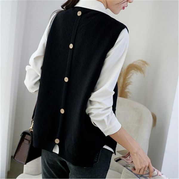 women vest sweater 2021 fashion knitted sweater loose vintage female waistcoat oversize women clothes outfit, Black;white
women vest sweater 2021 fashion knitted sweater loose vintage female waistcoat oversize women clothes outfit, Black;white