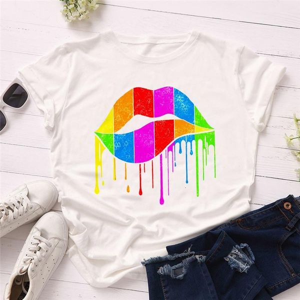 summer women short sleeve t shirts rainbow lip print girls ladies aesthetics t-shirts graphic korean style tees, White
summer women short sleeve t shirts rainbow lip print girls ladies aesthetics t-shirts graphic korean style tees, White