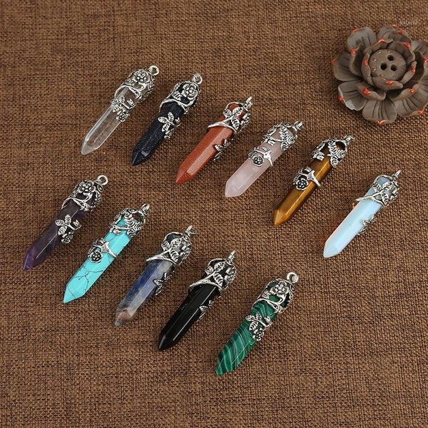 natural stone hexagonal column pendant silvers head ornament charm crystal pendant for jewelry making diy necklace accessories1, Bronze;silver
natural stone hexagonal column pendant silvers head ornament charm crystal pendant for jewelry making diy necklace accessories1, Bronze;silver