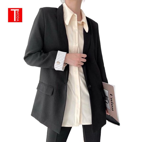 tmoda385 women 2021 fashion office wear single button blazer coat vintage long sleeve pockets female outerwear chic, White;black
tmoda385 women 2021 fashion office wear single button blazer coat vintage long sleeve pockets female outerwear chic, White;black