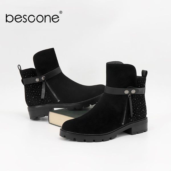 boots bescone women wear-resistant serrated rubber sole cute shoes metal buckle decoration warm skidproof ladies bl221, Black
boots bescone women wear-resistant serrated rubber sole cute shoes metal buckle decoration warm skidproof ladies bl221, Black