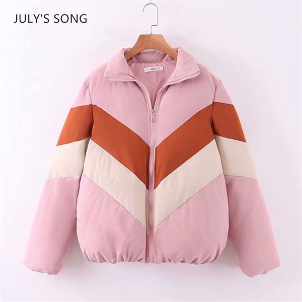 july's song fashion cotton coat winter autumn trend warm color-matching oversize parka female leisure stripe casual jacket 201029, Black
july's song fashion cotton coat winter autumn trend warm color-matching oversize parka female leisure stripe casual jacket 201029, Black