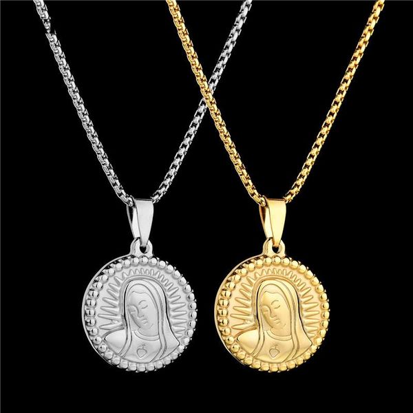 pendant necklaces xlnt bohemia gold color layered necklace jesus virgin mary chain easter day's gift for women, Silver
pendant necklaces xlnt bohemia gold color layered necklace jesus virgin mary chain easter day's gift for women, Silver