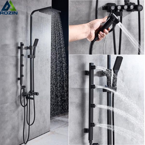 bathroom shower sets black system height adjustable massage jet mixers rainfall head brass bidet sprayer bath faucet
bathroom shower sets black system height adjustable massage jet mixers rainfall head brass bidet sprayer bath faucet