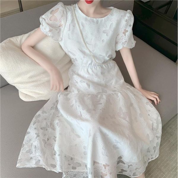 elegant french dress women puff sleeve party dress casual korean japan style kawaii summer fairy vintage retro women 2020, White;black
elegant french dress women puff sleeve party dress casual korean japan style kawaii summer fairy vintage retro women 2020, White;black