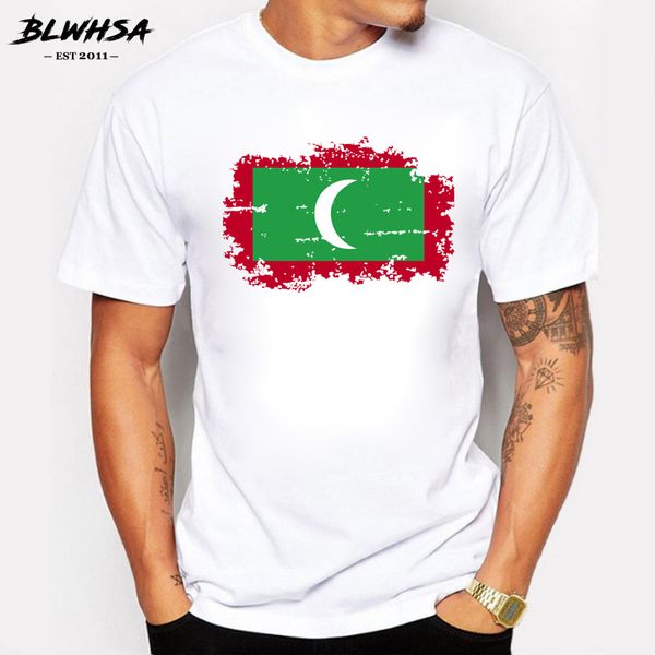 sport blwhsa maldives mens t shirt hip hop maldive national flag nostalgic style 100% cotton t-shirt fitness clothing tee country flag