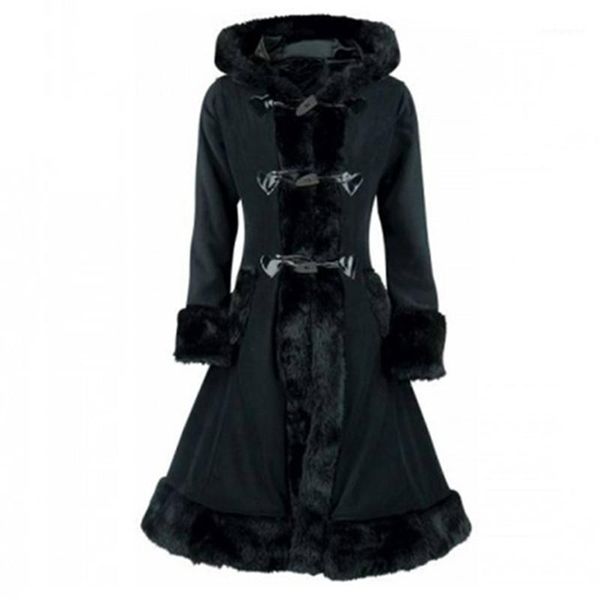 2020 coat black flocking women winter goth trench retro outwear autumn gothics coats overcoat hooded vintage slim1, Tan;black
2020 coat black flocking women winter goth trench retro outwear autumn gothics coats overcoat hooded vintage slim1, Tan;black