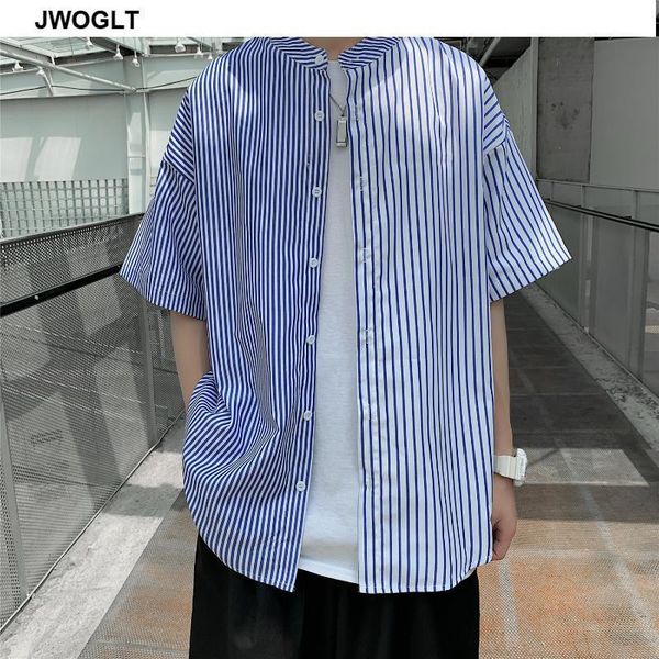 men's casual shirts fashion summer mens shirt short sleeve striped harajuku streetwear button down collarless social blouse1, White;black
men's casual shirts fashion summer mens shirt short sleeve striped harajuku streetwear button down collarless social blouse1, White;black