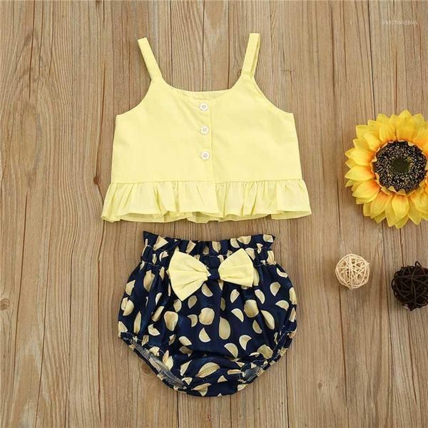 clothing sets 2021 1-6y cute girls 3pcs summer yellow ruffle vest +fruit print bow triangle shorts kids baby girl clothes1, White
clothing sets 2021 1-6y cute girls 3pcs summer yellow ruffle vest +fruit print bow triangle shorts kids baby girl clothes1, White