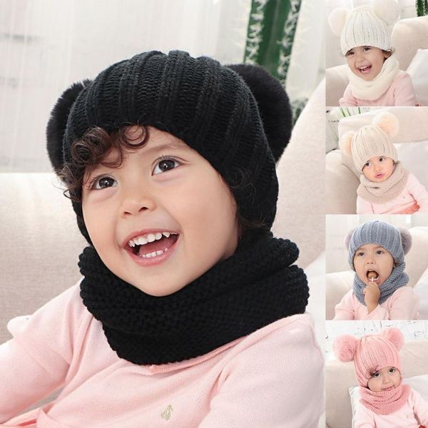 cycling caps & masks baby hat solid winter warm thread knit wrap double hair ball head cap scarf hat1, Black
cycling caps & masks baby hat solid winter warm thread knit wrap double hair ball head cap scarf hat1, Black