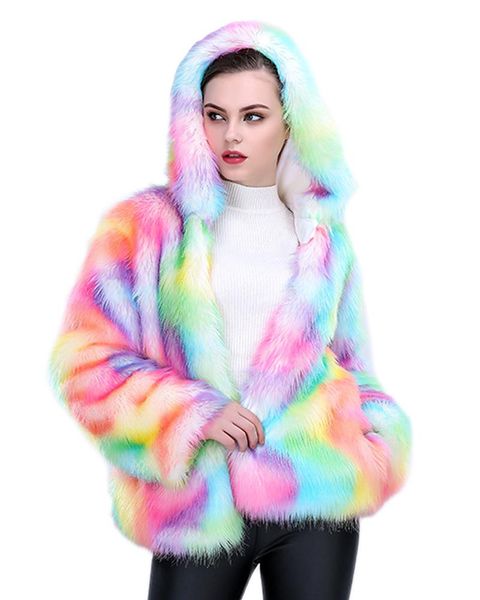 women's fur & faux folobe thick warm colorful coat with hooded women 2021 short jacket plus size female winter outerwear, Black
women's fur & faux folobe thick warm colorful coat with hooded women 2021 short jacket plus size female winter outerwear, Black