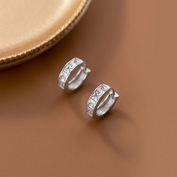 s925 sterling silver square drill hoop earrings boho jewelry french earrings minimalism brincos pendientes for women, Golden;silver
s925 sterling silver square drill hoop earrings boho jewelry french earrings minimalism brincos pendientes for women, Golden;silver