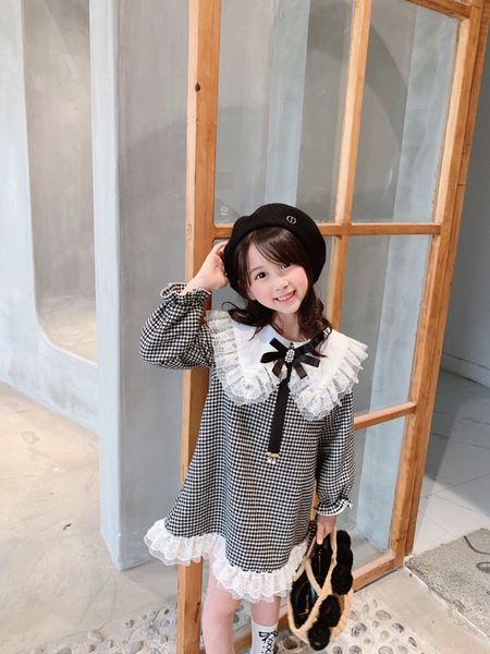 syycw yy1356 chiffon winter collar new girl's classic autumn esbtc dress lace 2020 lace a-line long sleeve dress plaid, Black;gray
syycw yy1356 chiffon winter collar new girl's classic autumn esbtc dress lace 2020 lace a-line long sleeve dress plaid, Black;gray