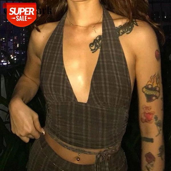 goth dark plaid print gothic halter camis e-girl backless drawstring lace up women crop grey streetwear sleeveless #gt6r, White
goth dark plaid print gothic halter camis e-girl backless drawstring lace up women crop grey streetwear sleeveless #gt6r, White
