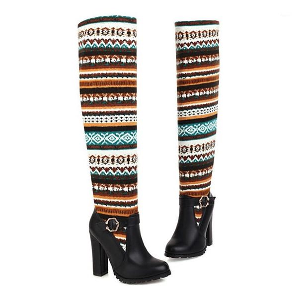 boots retro over the knee high women shoes thick heel heels comfortable platform long1, Black
boots retro over the knee high women shoes thick heel heels comfortable platform long1, Black