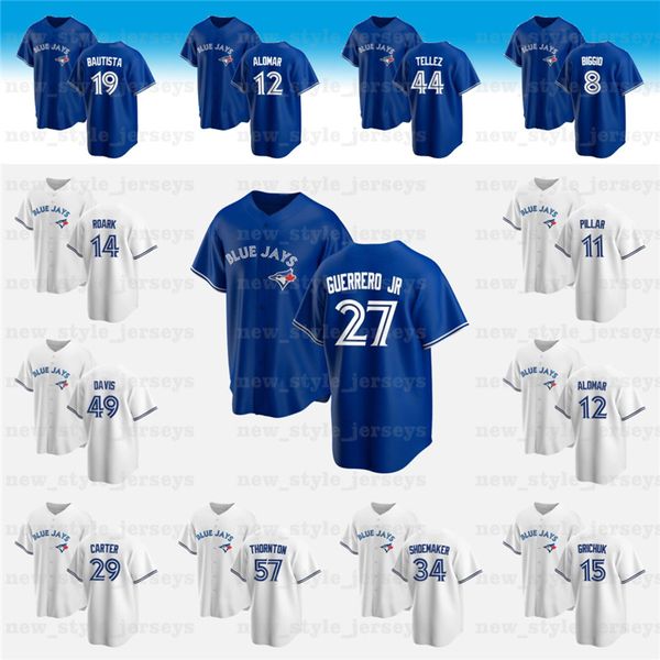 27 vladimir guerrero jr. 11 kevin pillar 19 jose bautista jersey custom 8 cavan biggio joe carter roberto alomar baseball jerseys, Blue;black
27 vladimir guerrero jr. 11 kevin pillar 19 jose bautista jersey custom 8 cavan biggio joe carter roberto alomar baseball jerseys, Blue;black