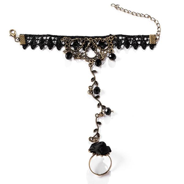 link, chain misananryne retro fashion bracelet crystal flower vine lace temperament women jewelry arrivel, Black
link, chain misananryne retro fashion bracelet crystal flower vine lace temperament women jewelry arrivel, Black