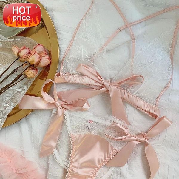 Women Underwear Sexy Ultra-thin Lace Bra Panty Set with Leg Loops Bow Tie Transparent Lingerie French Bralette Exotic Apparel #po3m, Black;white
Women Underwear Sexy Ultra-thin Lace Bra Panty Set with Leg Loops Bow Tie Transparent Lingerie French Bralette Exotic Apparel #po3m, Black;white