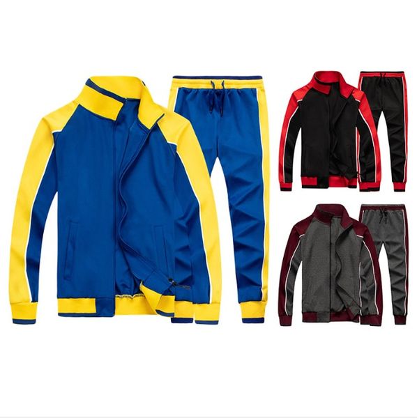 running sets men casual sportswear 2021 spring tracksuit two piece stand collar jackets sweatshirt pants joggers, Black;blue
running sets men casual sportswear 2021 spring tracksuit two piece stand collar jackets sweatshirt pants joggers, Black;blue