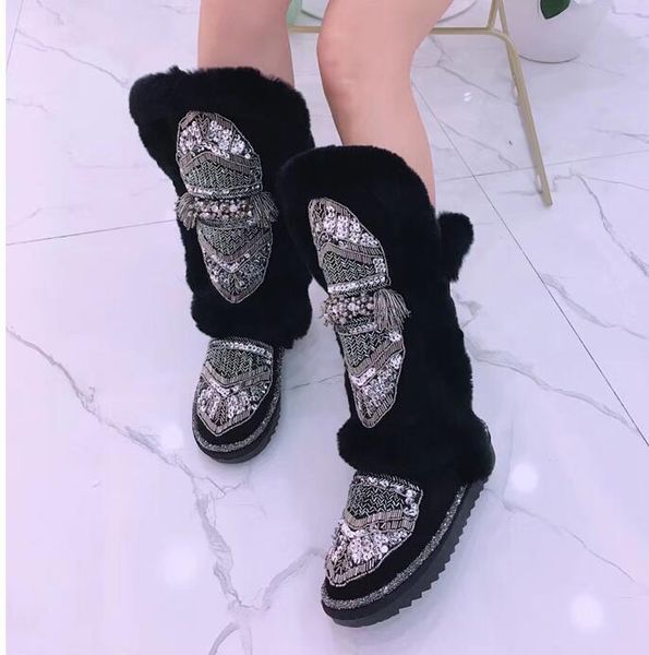 2020 tide station marks heavy sheep skin an exquisite hand sewn curly ladies boots high snow cwtc, Black
2020 tide station marks heavy sheep skin an exquisite hand sewn curly ladies boots high snow cwtc, Black