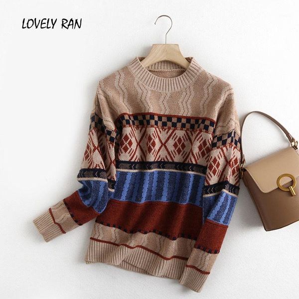 patchwork knitted jacquard women's sweater warm loose o-neck long sleeve female sweaters 2020 autumn new retro ladies pullover1, White;black
patchwork knitted jacquard women's sweater warm loose o-neck long sleeve female sweaters 2020 autumn new retro ladies pullover1, White;black