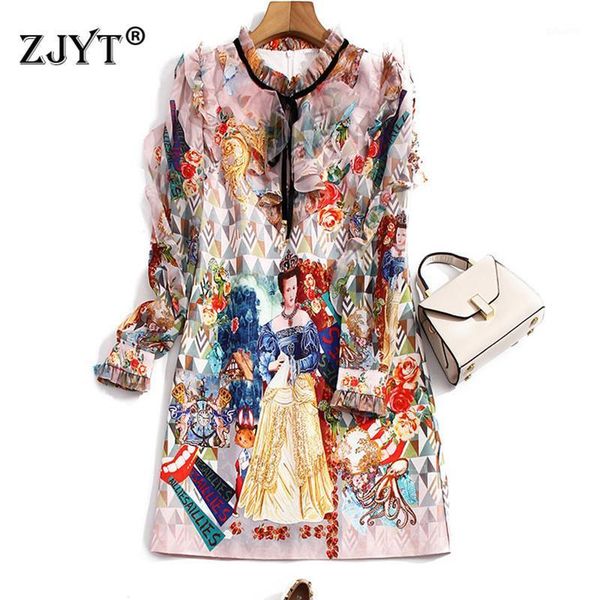 young style fashion ruffle patchwork long sleeve retro character print dress runway women clothes vintage robe femme party festa1, Black;gray
young style fashion ruffle patchwork long sleeve retro character print dress runway women clothes vintage robe femme party festa1, Black;gray