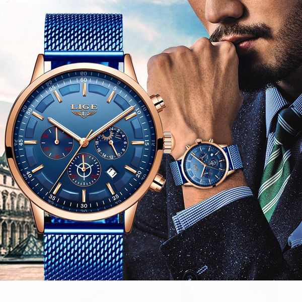 lige new mens watches male fashion brand luxury stainless steel blue quartz watch men casual sport waterproof watch relojes cj191116, Slivery;brown
lige new mens watches male fashion brand luxury stainless steel blue quartz watch men casual sport waterproof watch relojes cj191116, Slivery;brown