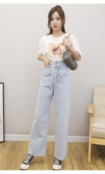 summer thin straight-leg jeans 2020 new split wide leg straight leg pants loose and thin high waist drape mopping pants1, Blue
summer thin straight-leg jeans 2020 new split wide leg straight leg pants loose and thin high waist drape mopping pants1, Blue