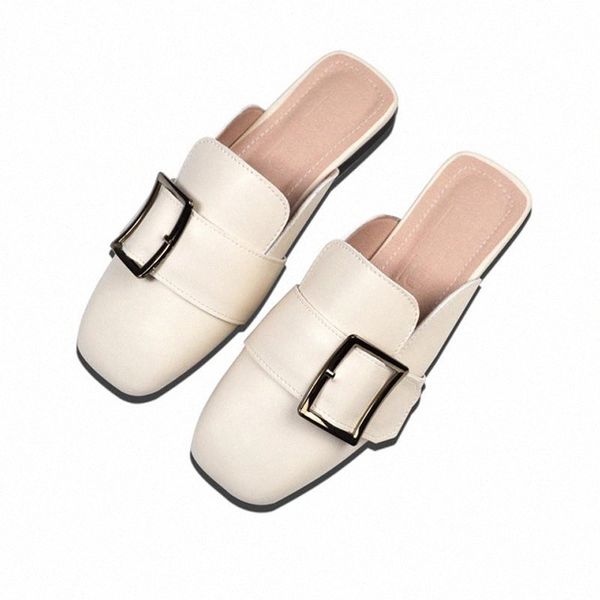 women's summer leather slippers casual metal buckle mules shoes women slides size 32-43 low heel suede sandals outdoor flip flop #wx2v, Black
women's summer leather slippers casual metal buckle mules shoes women slides size 32-43 low heel suede sandals outdoor flip flop #wx2v, Black