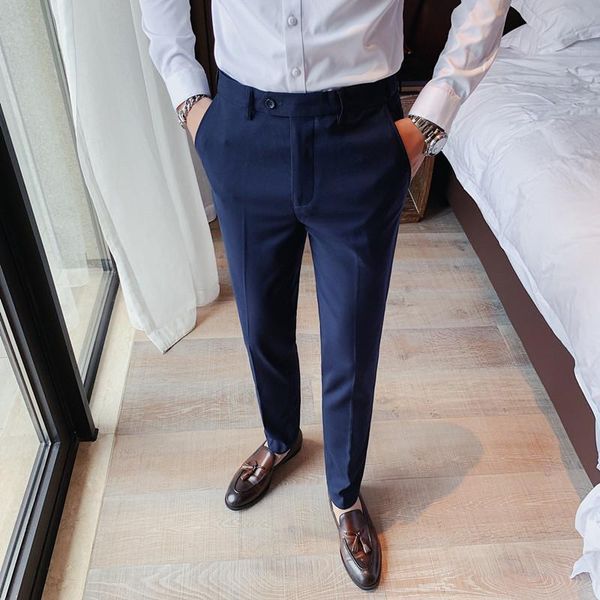 men's suits & blazers korean slim fit business casual men dress pants all match solid streetwear straight office trousers forma, White;black
men's suits & blazers korean slim fit business casual men dress pants all match solid streetwear straight office trousers forma, White;black