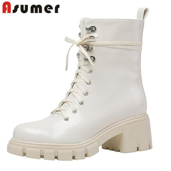 boots asumer 2021 patent leather ankle women cross tied zip punk shoes autumn winter casual platform woman, Black
boots asumer 2021 patent leather ankle women cross tied zip punk shoes autumn winter casual platform woman, Black