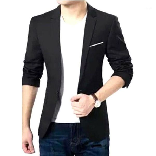 men handsome slim single button blazer plus size blazer coats1, White;black