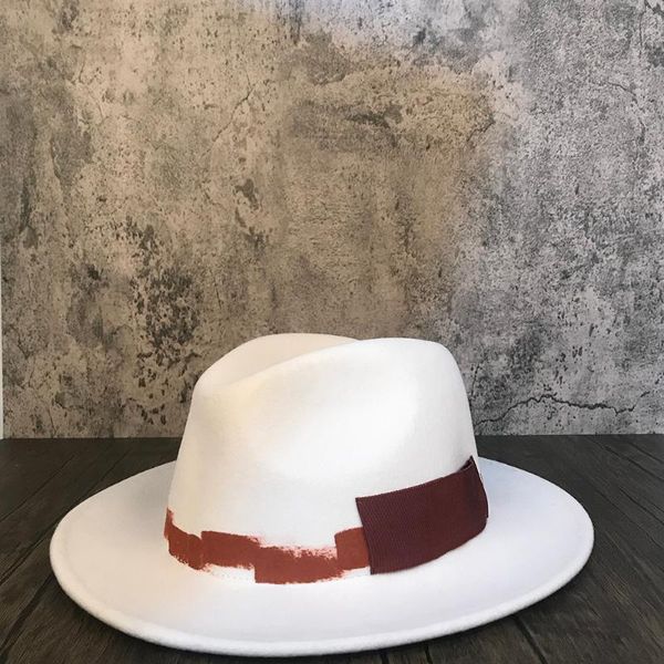 100% wool women men white fedora hat flet wide brim jazz hat lady size 56-58cm, Blue;gray
100% wool women men white fedora hat flet wide brim jazz hat lady size 56-58cm, Blue;gray
