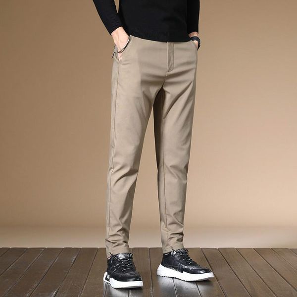 men's pants summer men high waist suit chinos trousers male non-iron work office dress formal business social stretch, Black
men's pants summer men high waist suit chinos trousers male non-iron work office dress formal business social stretch, Black