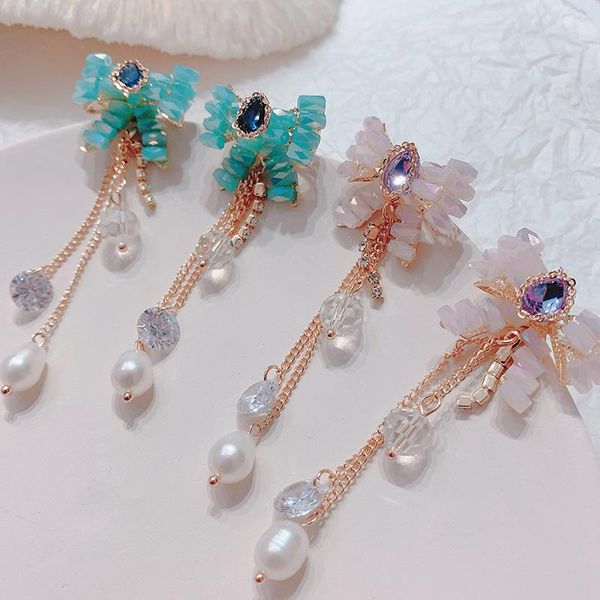 new fashion korean luxury colorful butterfly shiny rhienstone tassel dangle earrings for women waterdrop party jewelry, Silver
new fashion korean luxury colorful butterfly shiny rhienstone tassel dangle earrings for women waterdrop party jewelry, Silver