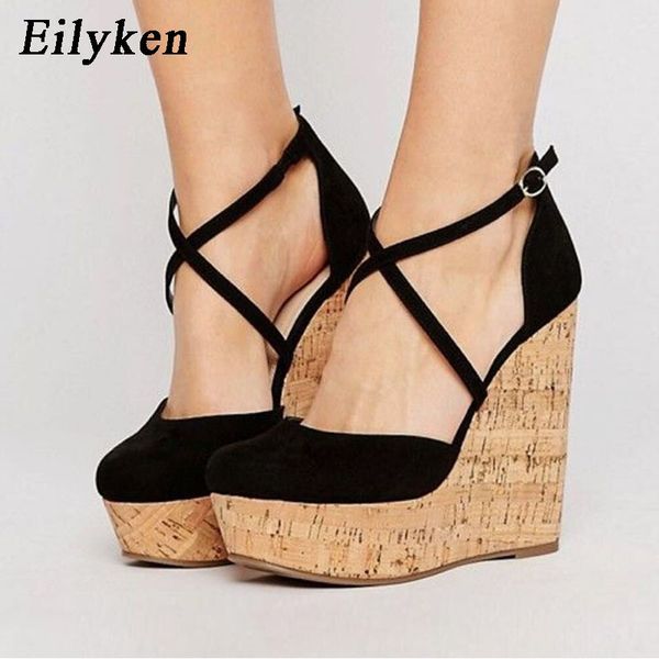 eilyken brand design platform wedges high heels shoes sandals woman straw summer party ankle-wrap shoes woman sandals q1223, Black
eilyken brand design platform wedges high heels shoes sandals woman straw summer party ankle-wrap shoes woman sandals q1223, Black