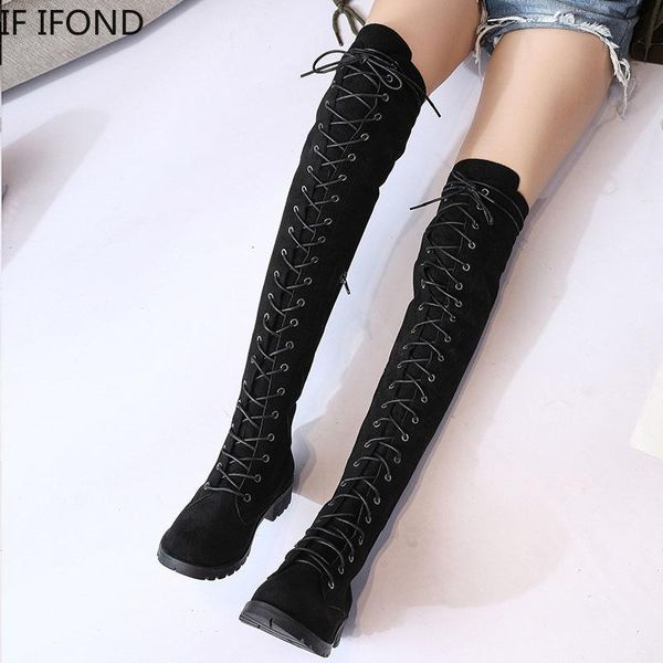 if ifond womem shoes sale autumn winter lacing knee high boots fashion round toe low heeled shoes large size 43, Black
if ifond womem shoes sale autumn winter lacing knee high boots fashion round toe low heeled shoes large size 43, Black