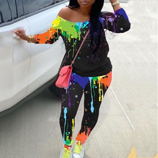 fashion womens tracksuit casual loose graffiti printed off-shoulder sweatshirt plus size and pants sport exercise sets#g4, White;black
fashion womens tracksuit casual loose graffiti printed off-shoulder sweatshirt plus size and pants sport exercise sets#g4, White;black
